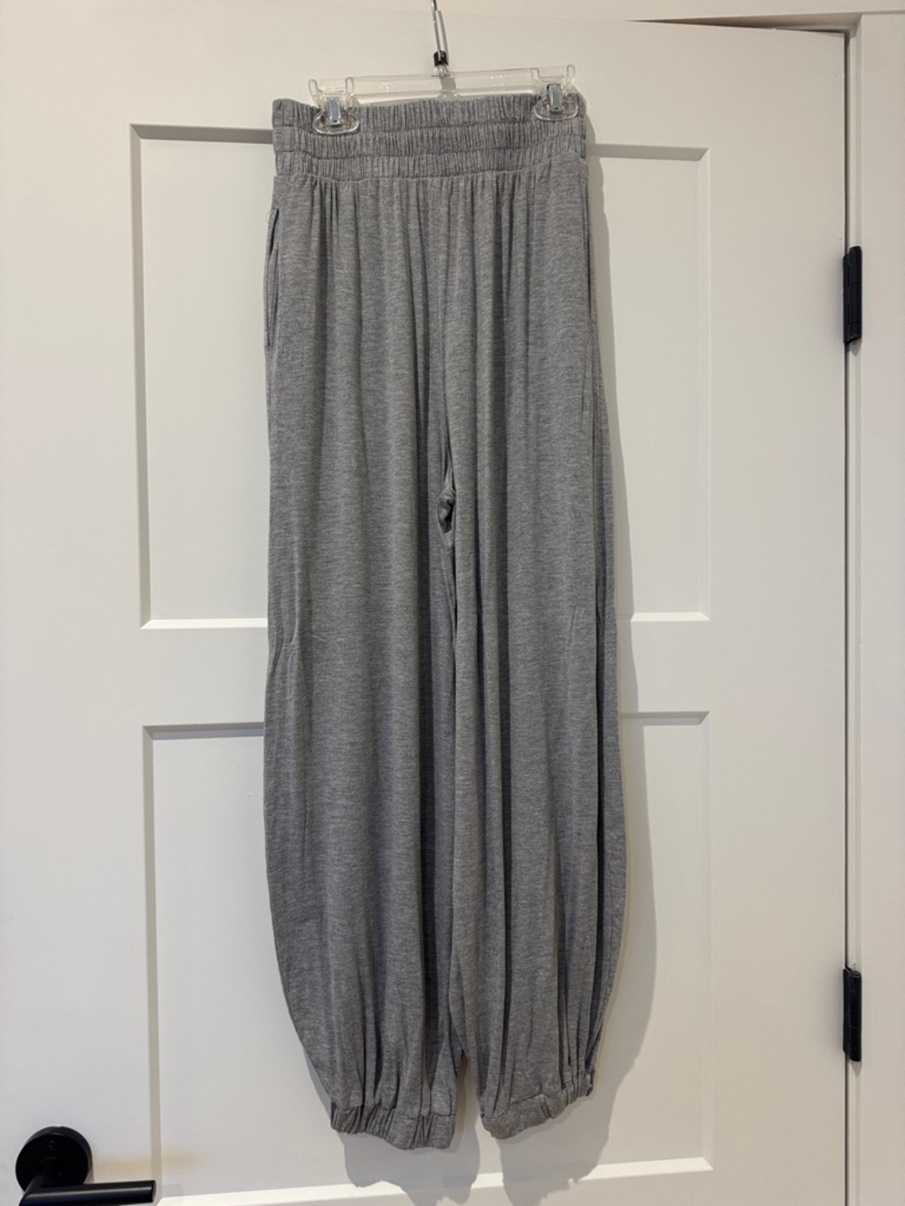 Free People Beach Heather Gray Elastic Waist Wide-Leg Pants